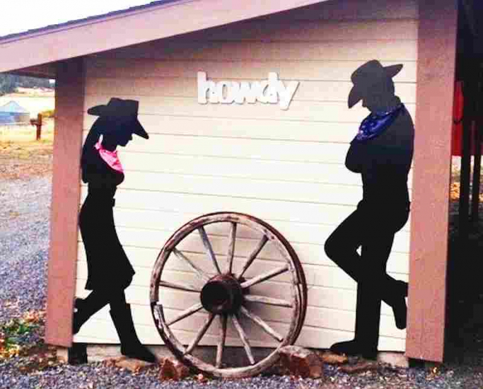 leaning cowboy cowgirl lifesize silhouettes